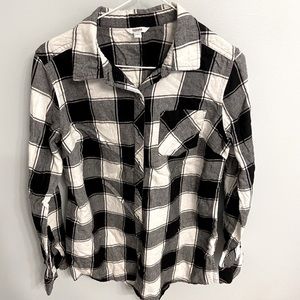 Sonoma Black & White Plaid Shirt